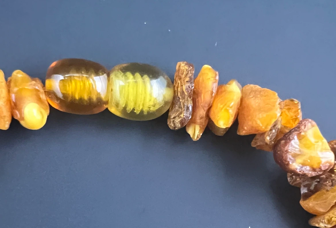 Vintage Baltic Amber Chip/Nugget Necklace - photo 3