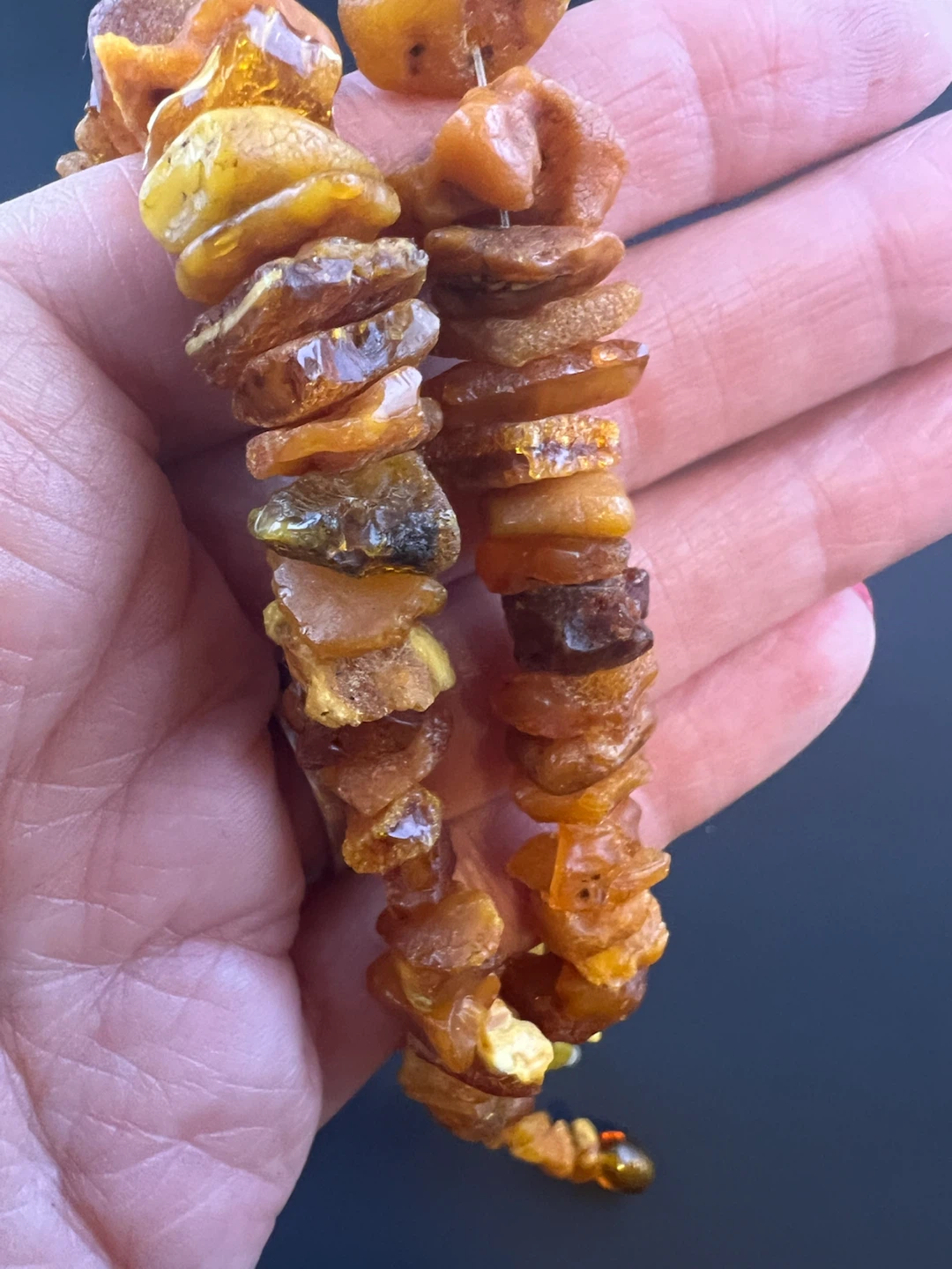 Vintage Baltic Amber Chip/Nugget Necklace - photo 5