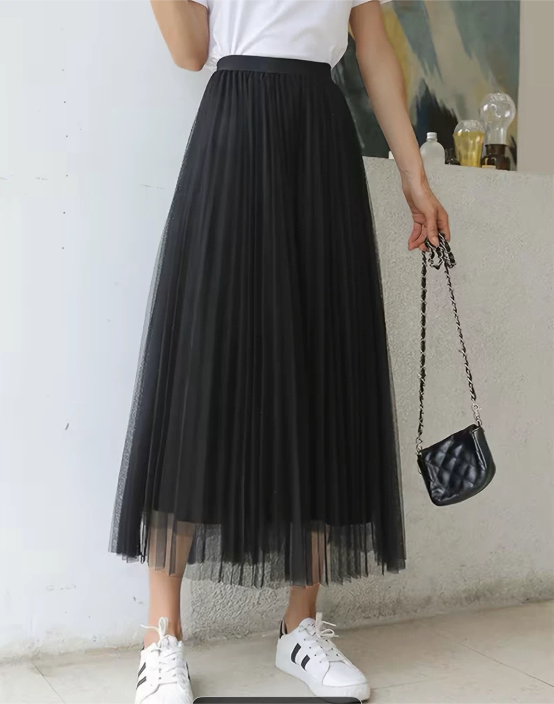 Black Pleated  Skirt+ platform loafers - photo 2