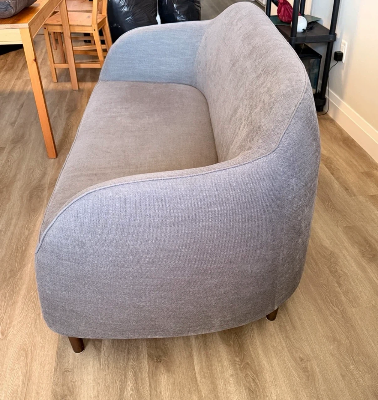 Grey fabric loveseat sofa - photo 2