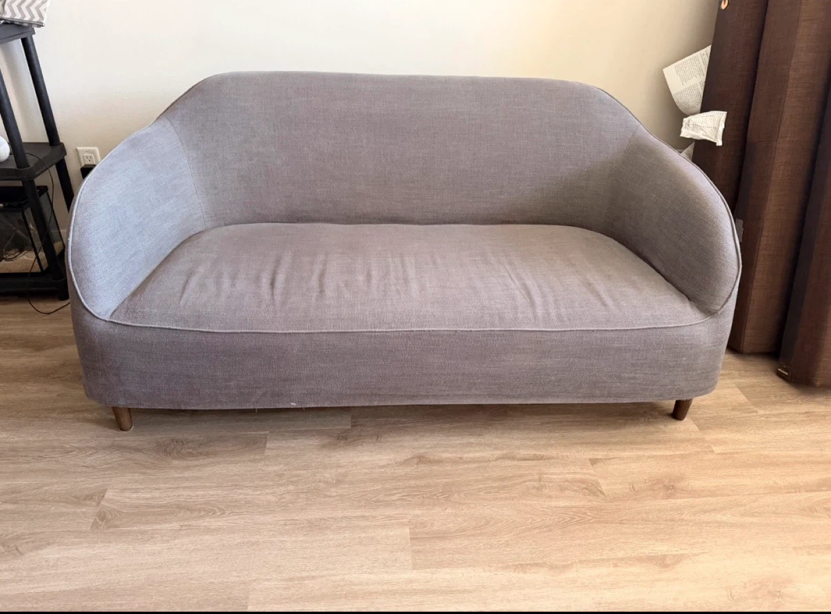 Grey fabric loveseat sofa - photo 3