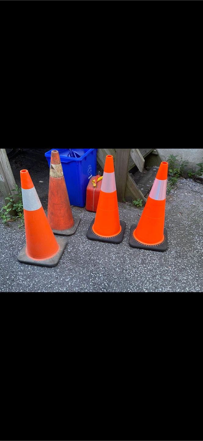 Set of 4 Orange Traffic Cones