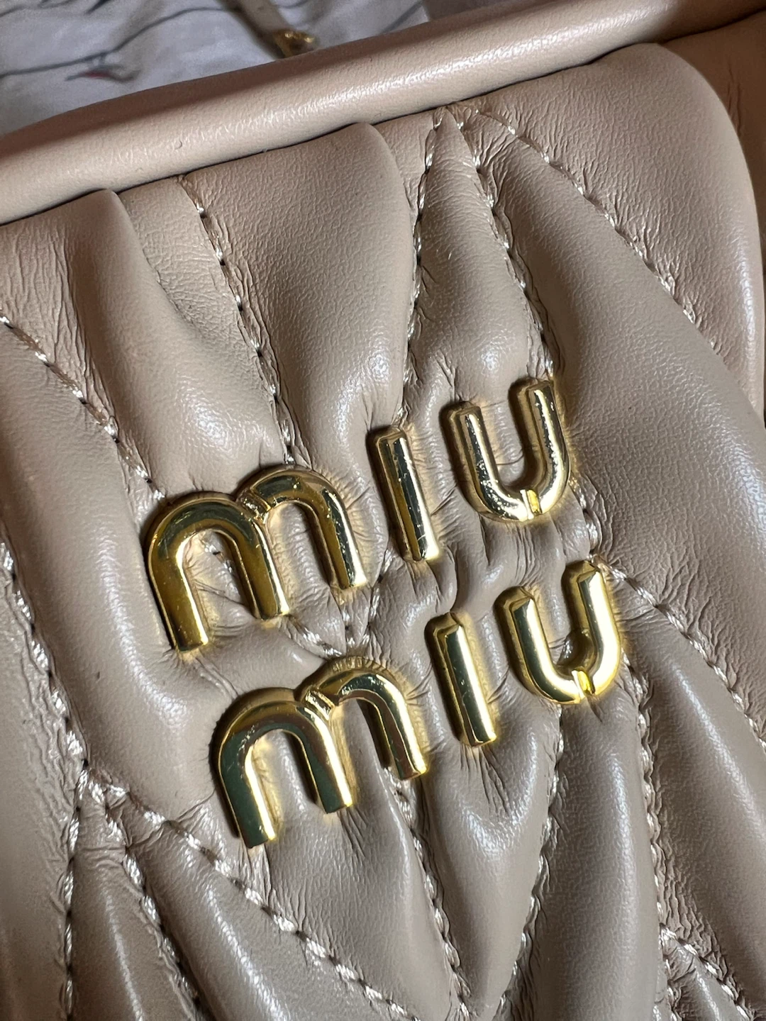 Quilted Crossbody Bag Nude Beige Gold Hardware Dust Bag - photo 3