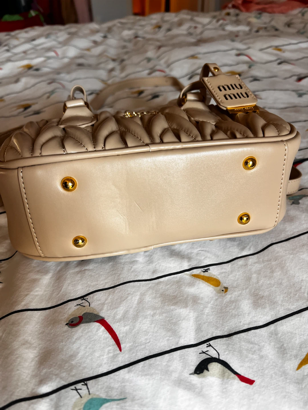 Quilted Crossbody Bag Nude Beige Gold Hardware Dust Bag - photo 5