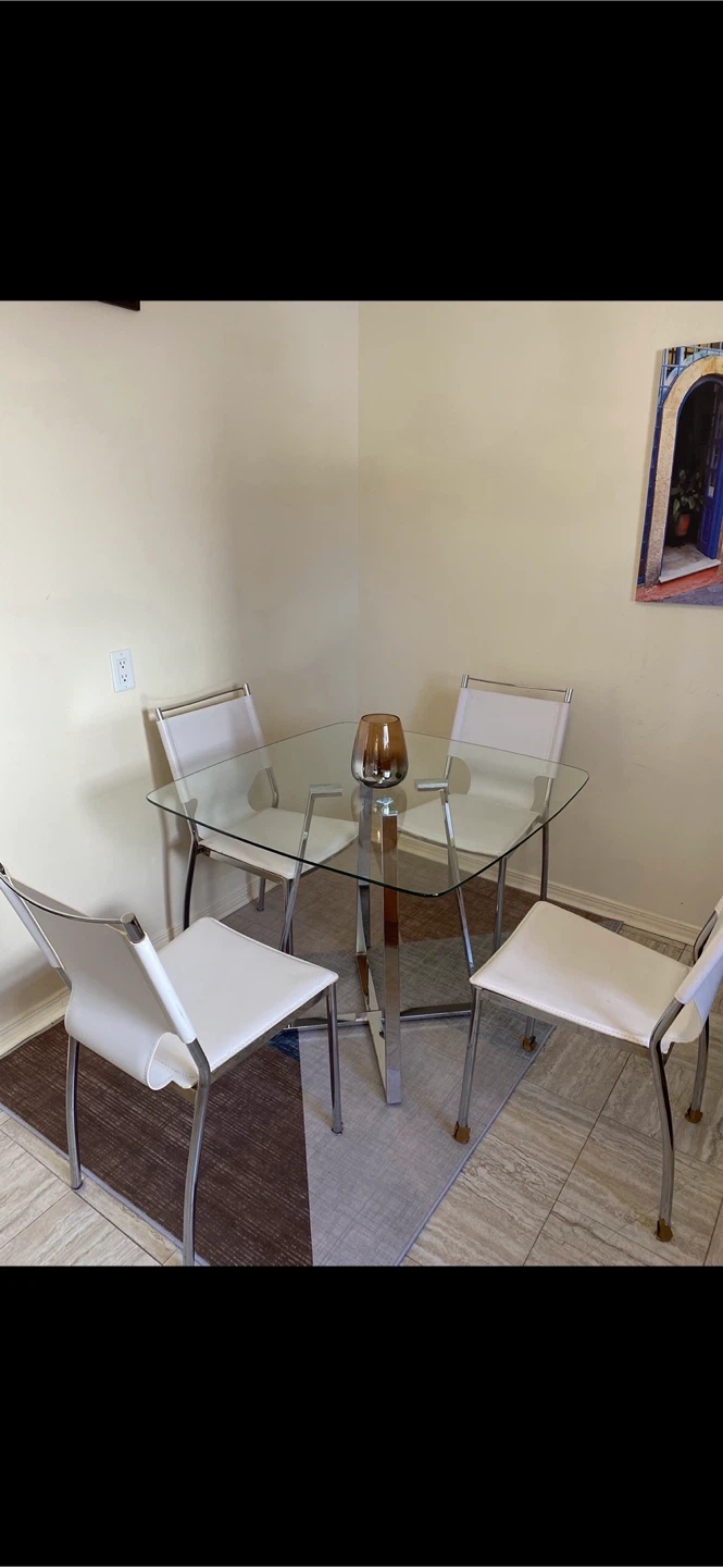 Glass Dining Table And 4 Matching Chairs - photo 2