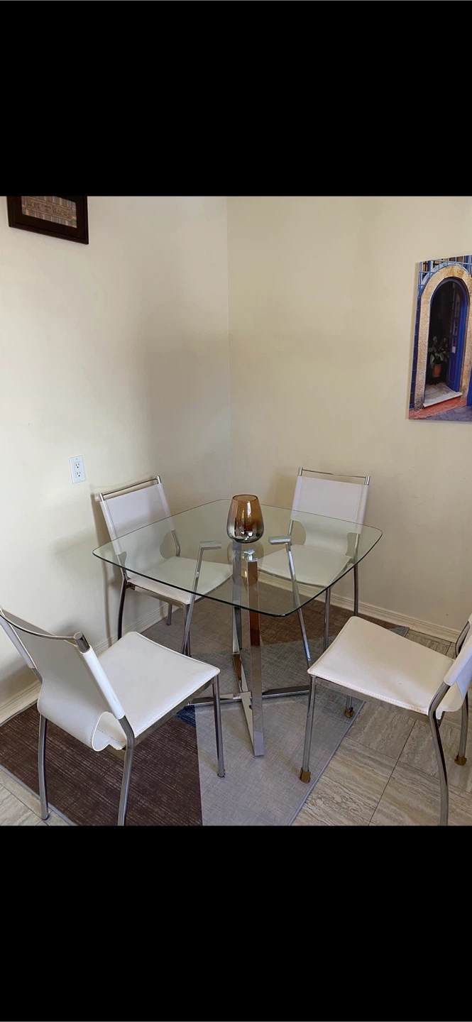 Glass Dining Table And 4 Matching Chairs - photo 4