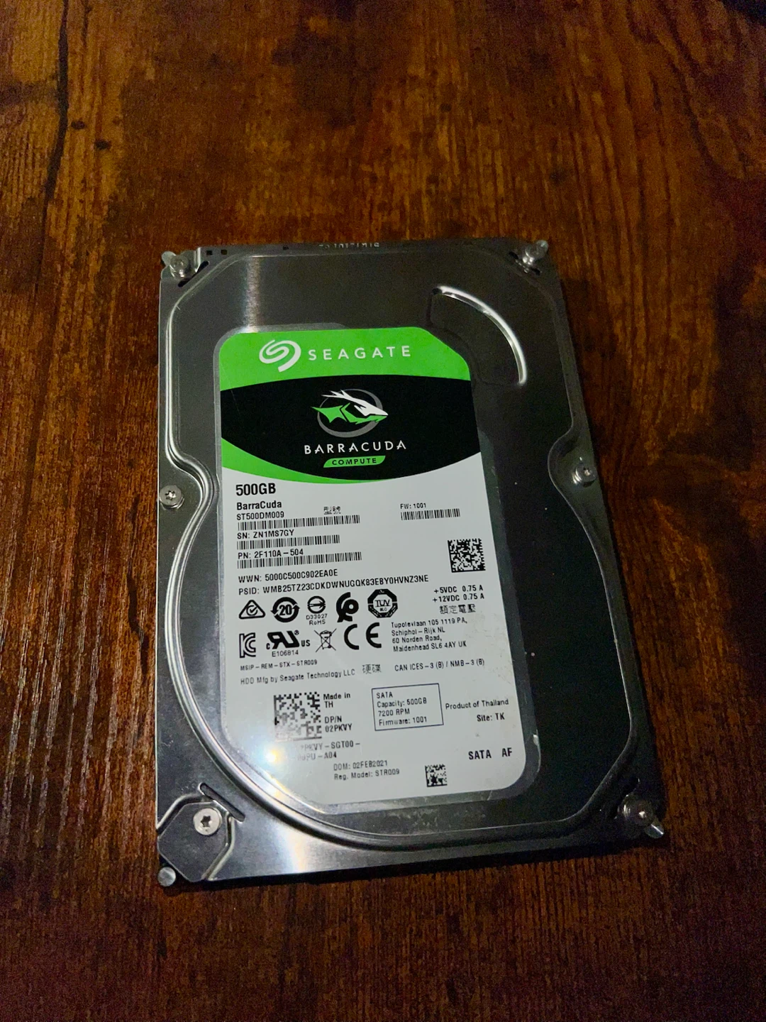 500GB Seagate 3.5” HDD