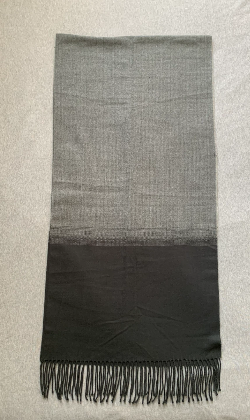 Two-tone Ombré scarf with fringe ~ 19” X 80” - photo 2