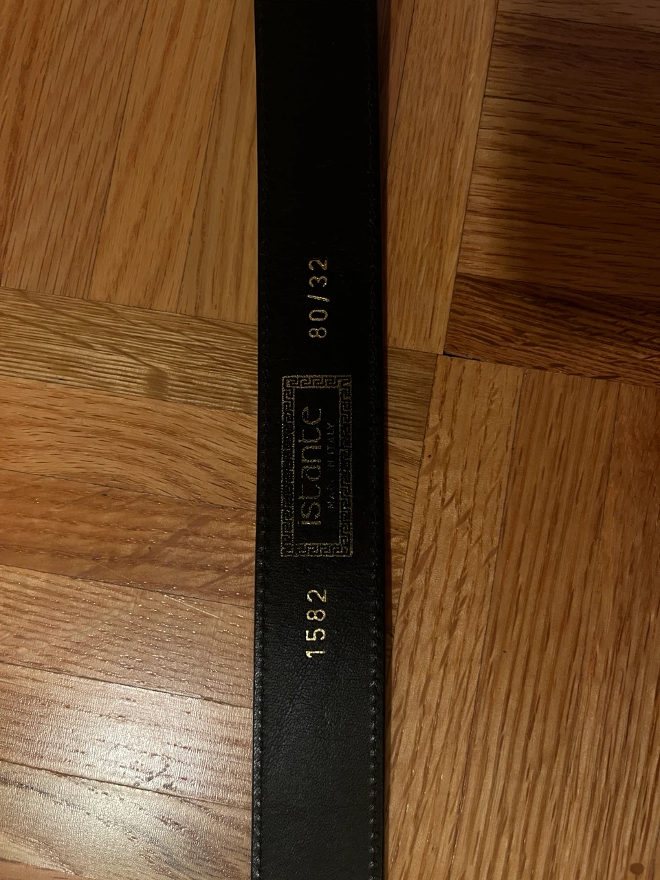 Istante Black Leather Belt with Medusa Buckle - photo 4
