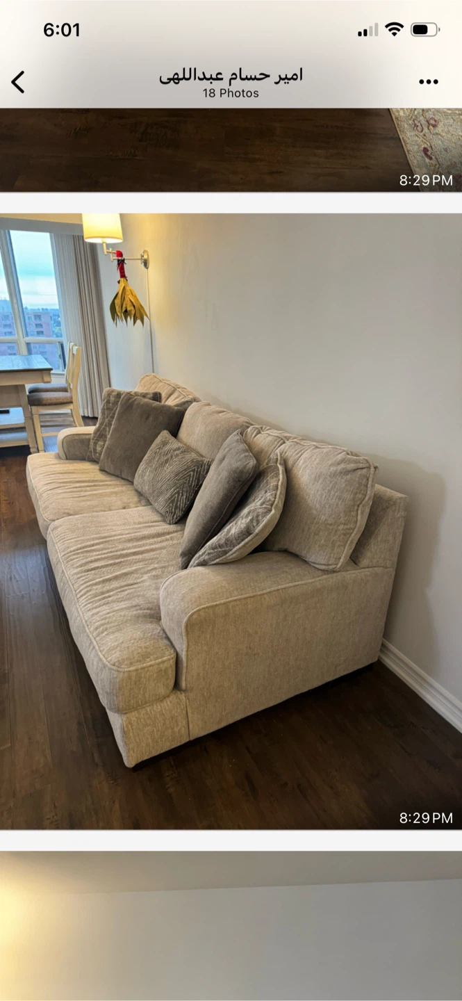 Beige Sofa with Accent Pillows - photo 3