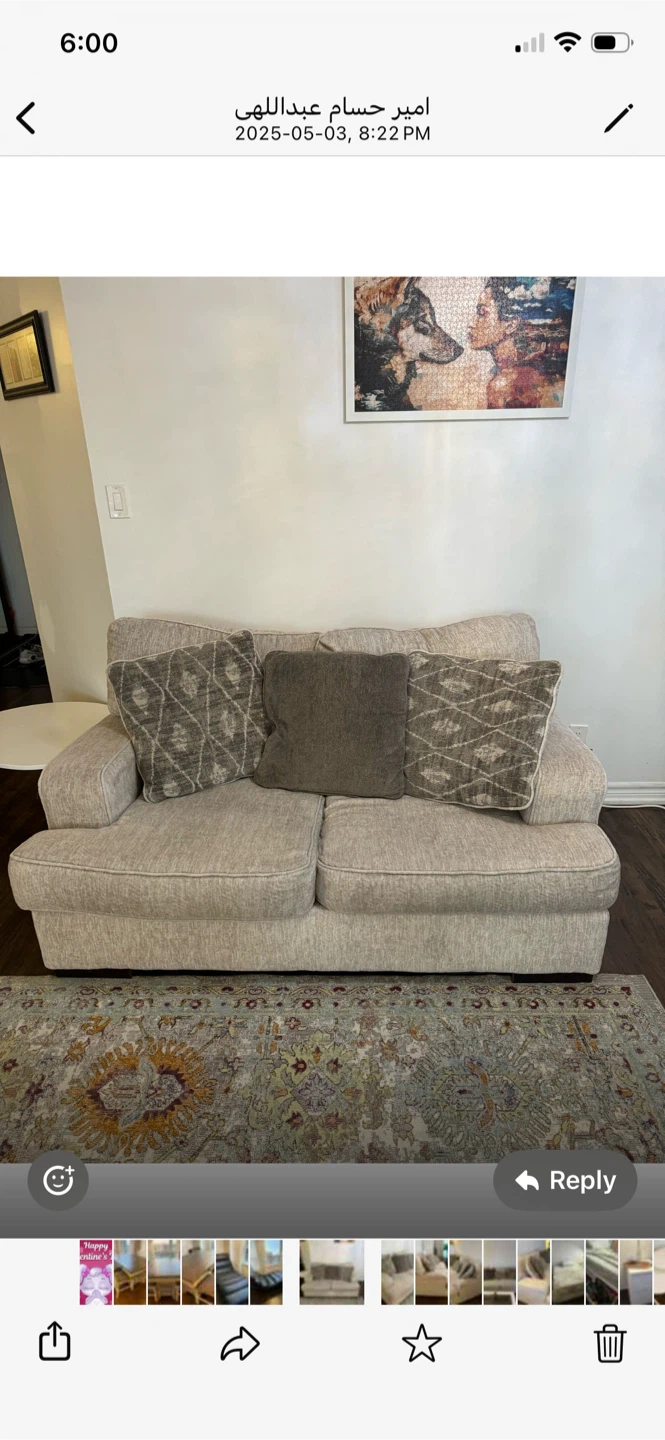 Beige Sofa with Accent Pillows - photo 4