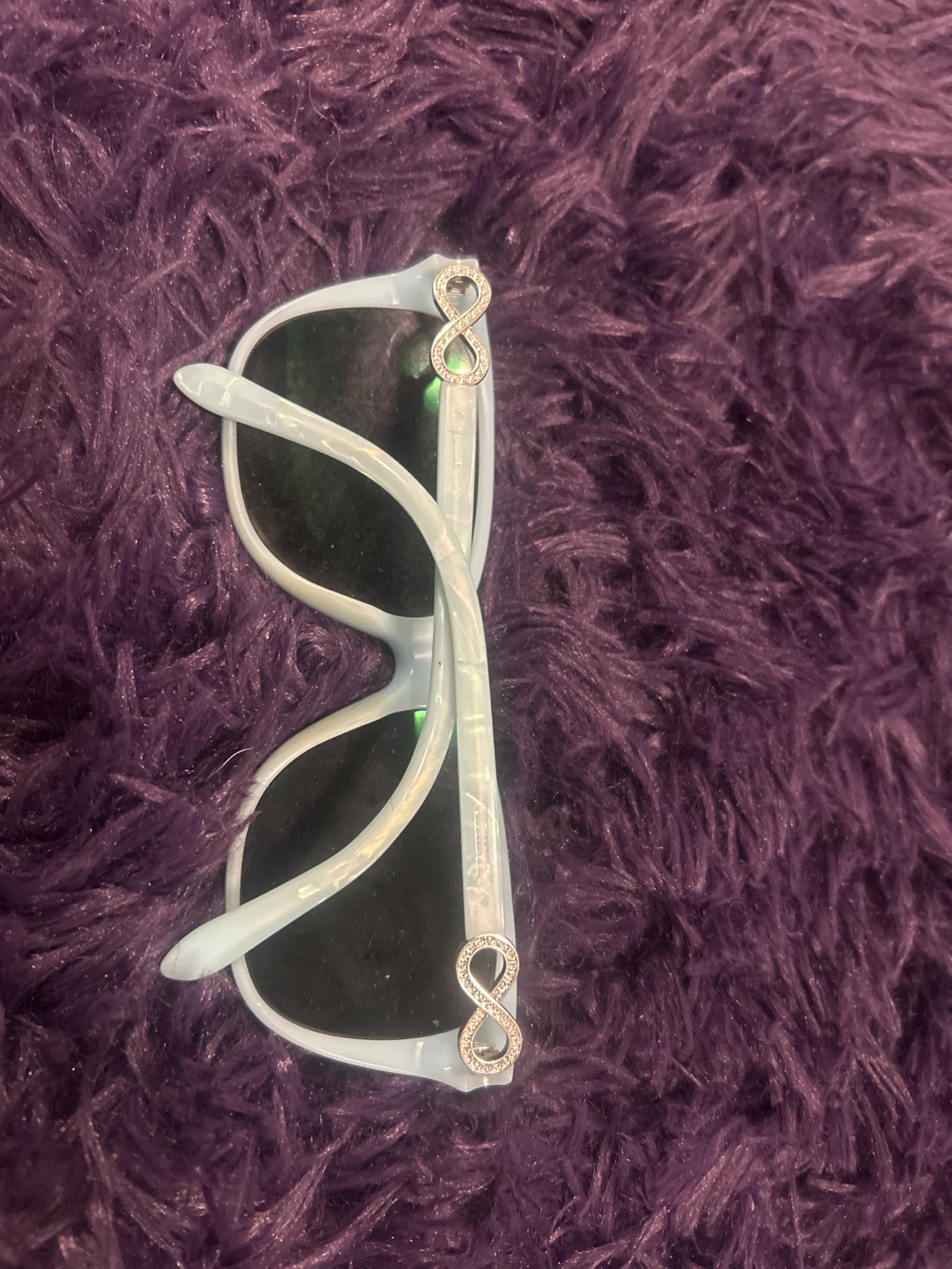 Tiffany  Blue Cat-Eye Sunglasses with Rhinestone Accents - photo 2