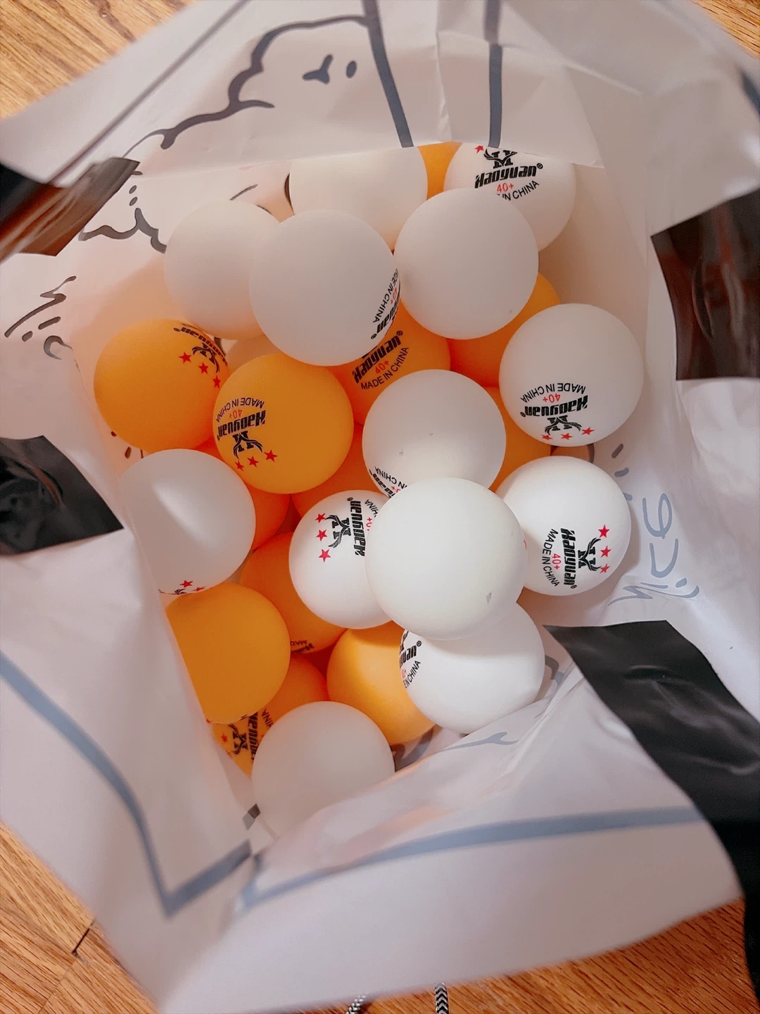 Haoyuan 28 Ping Pong Balls (Orange & White)