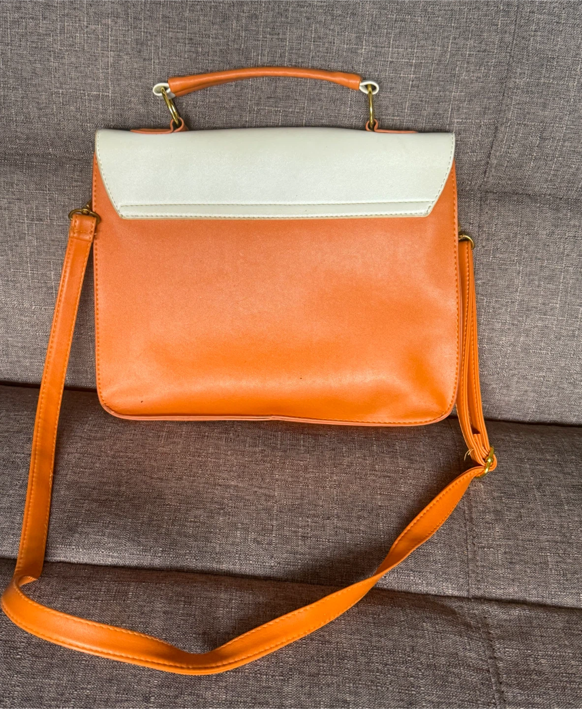 Orange and White Satchel Bag - photo 2