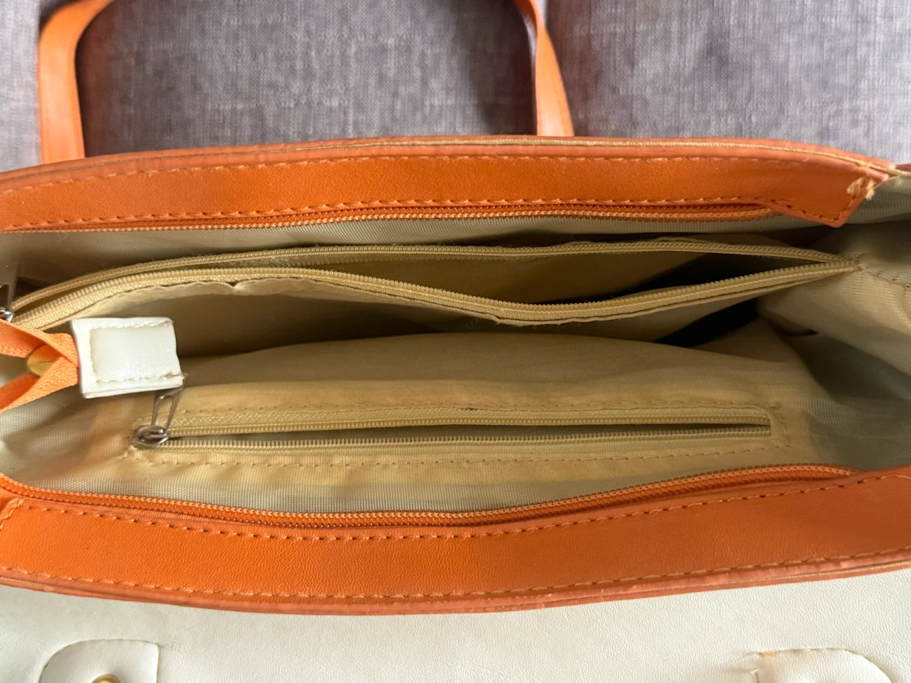 Orange and White Satchel Bag - photo 3