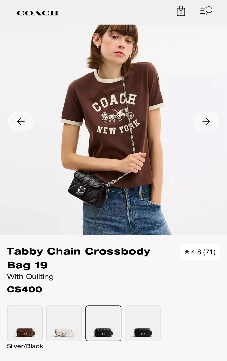 Coach Tabby Chain Crossbody Bag 19 With Quilting - photo 2