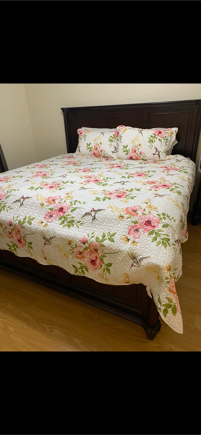 Dark Wood King Size Mattress And Bed Frame with Nightstands - photo 2