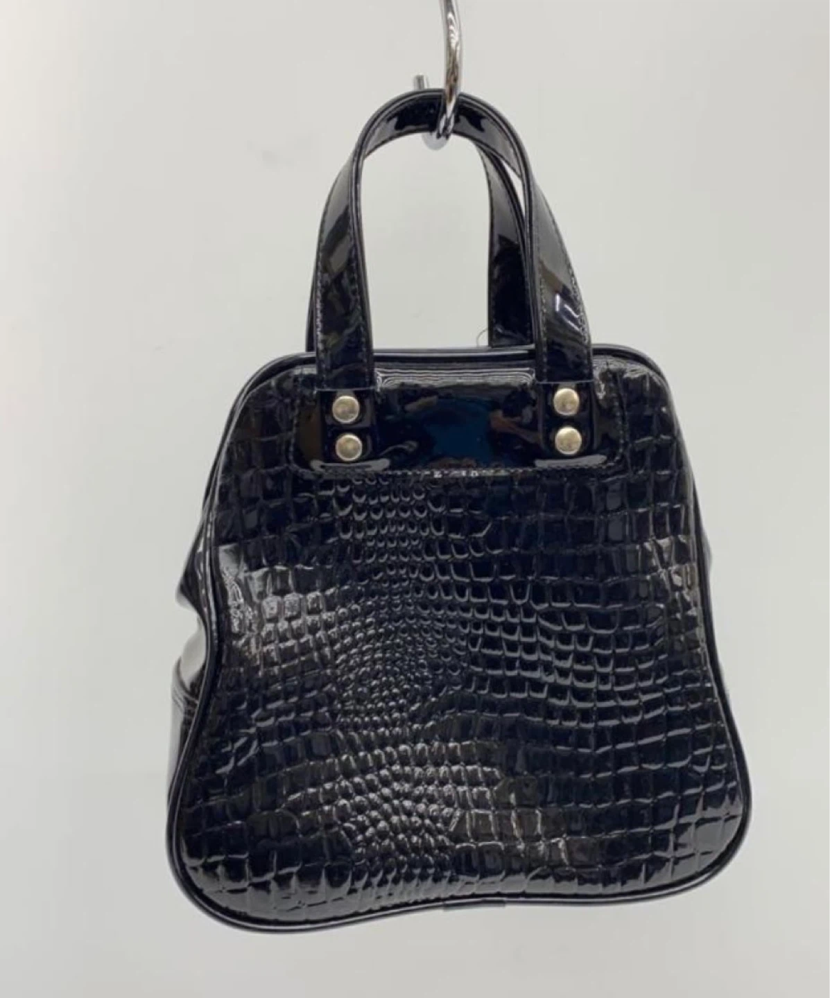 Comme des garçons Black Patent Croc Mini Handbag