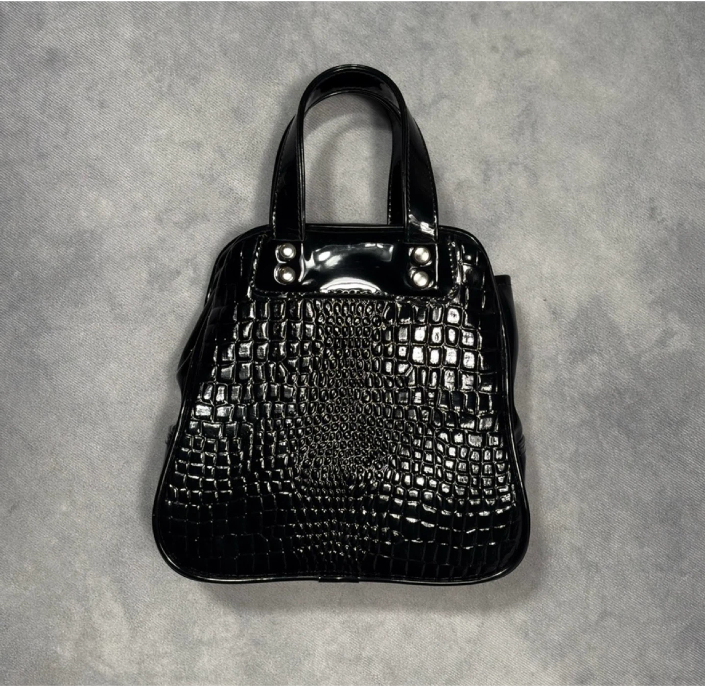 Comme des garçons Black Patent Croc Mini Handbag - photo 3