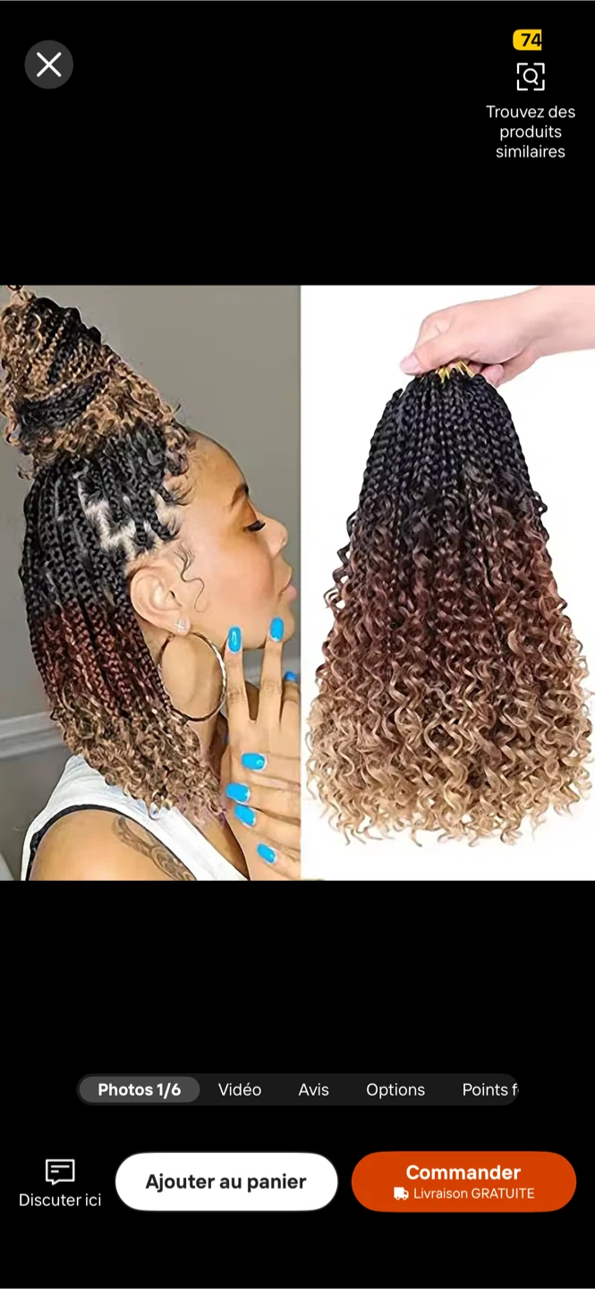 Braided Crochet Hair with Curly Ends