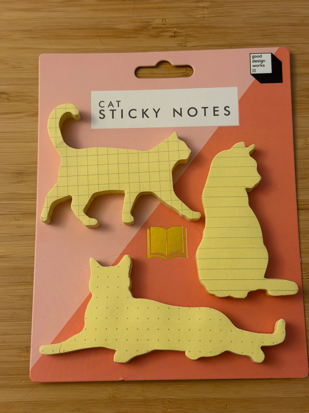 Good Design Works Cat Shaped Sticky Notes - Yellow