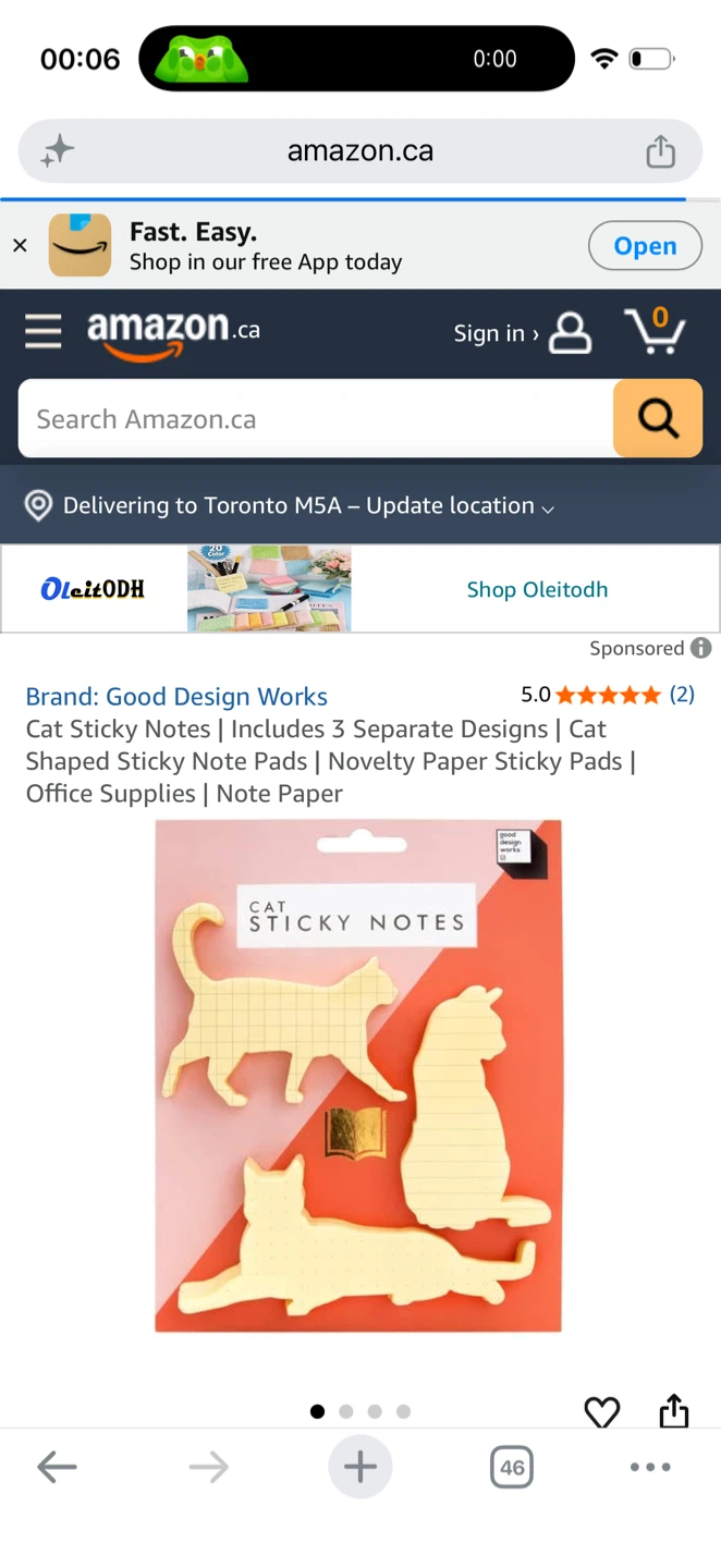 Good Design Works Cat Shaped Sticky Notes - Yellow - photo 2