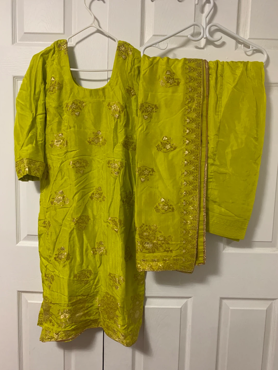 Lime Green Embroidered Salwar Kameez with Dupatta - photo 2