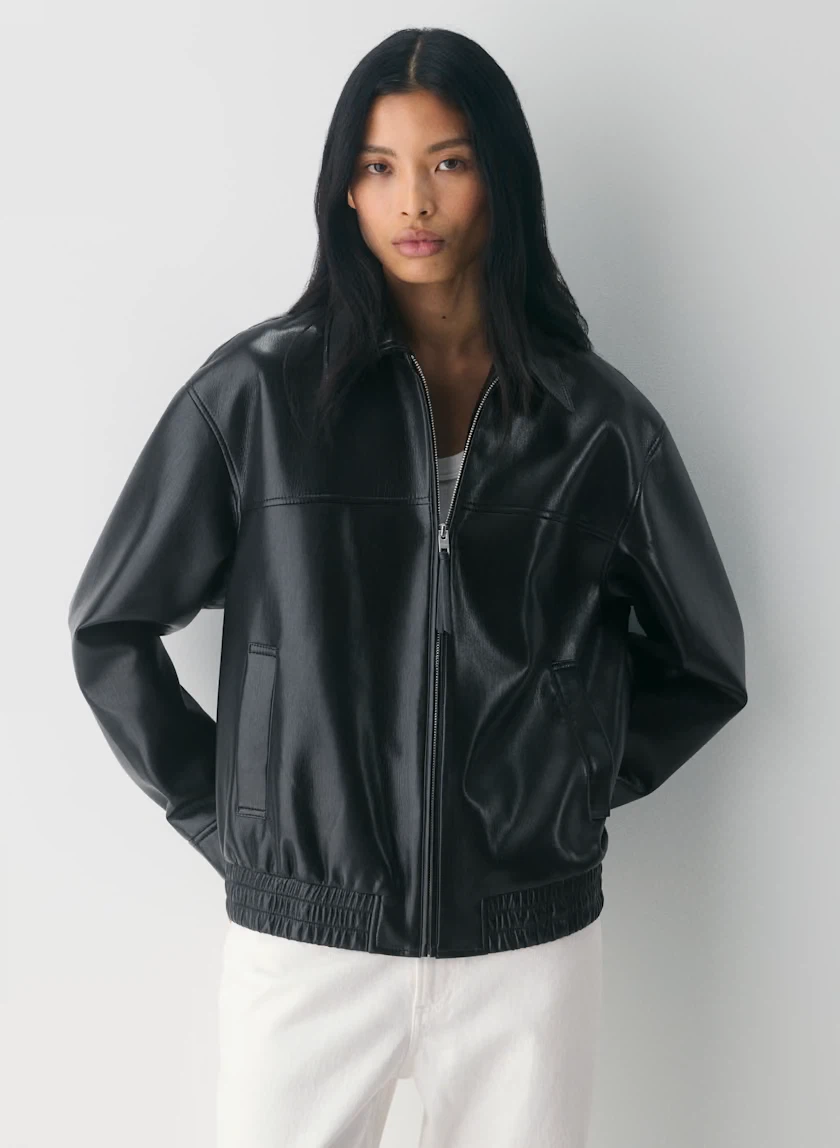 Aritzia Wilfred Falcon Jacket - Leather Bomber - photo 2