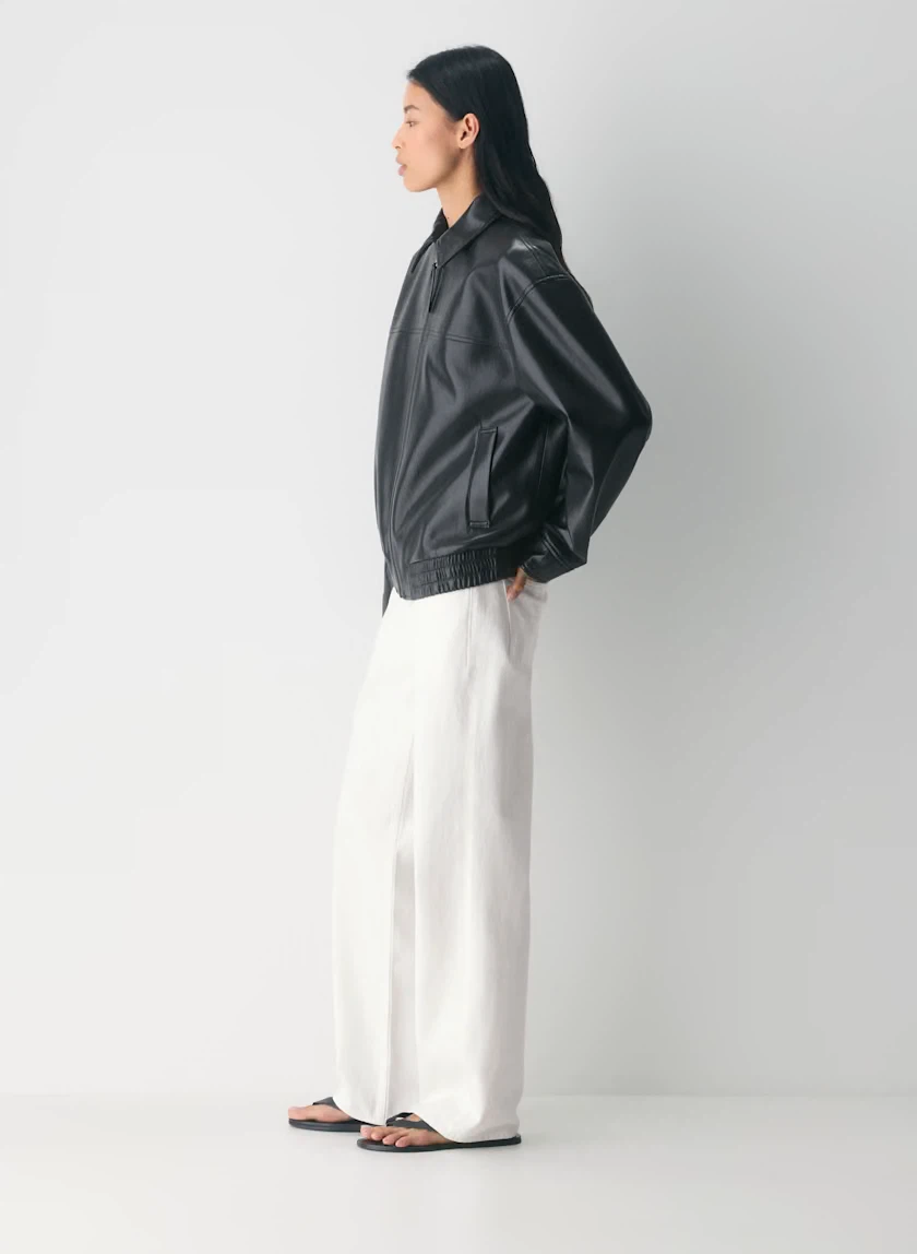 Aritzia Wilfred Falcon Jacket - Leather Bomber - photo 3
