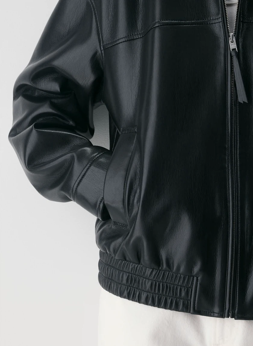 Aritzia Wilfred Falcon Jacket - Leather Bomber - photo 4