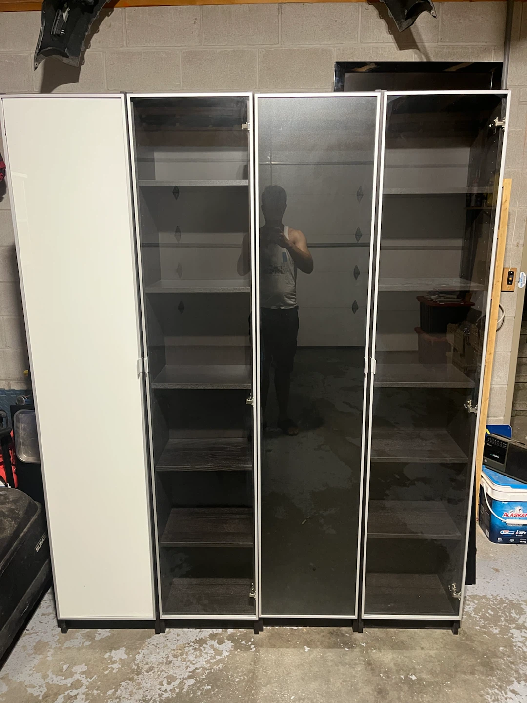 IKEA BILLY Bookcases with MORLIDEN Glass Doors – Like New - photo 4