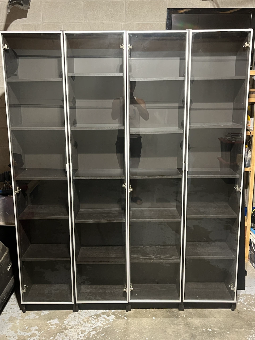 IKEA BILLY Bookcases with MORLIDEN Glass Doors – Like New - photo 5