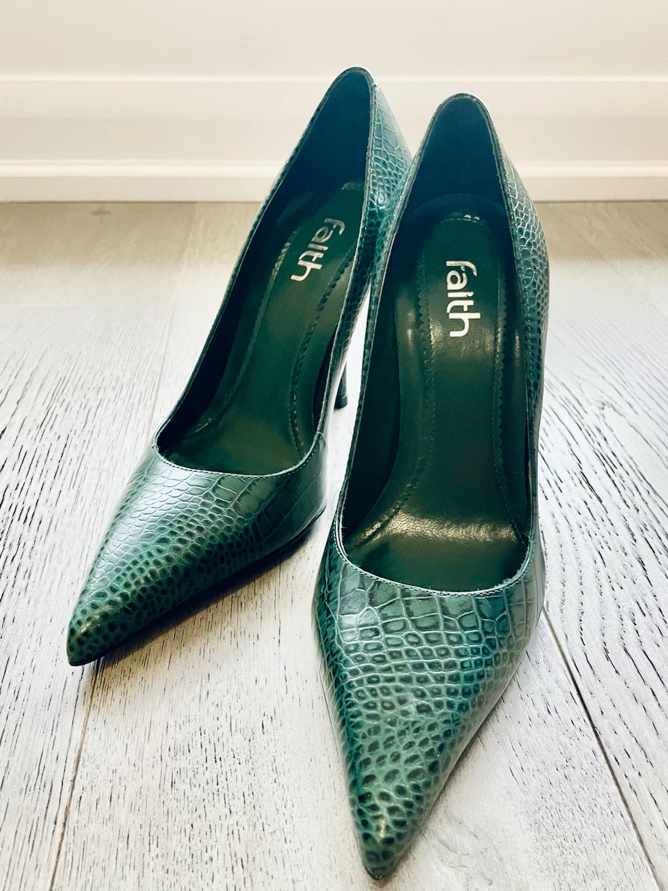 Faith Green Croc Print Stiletto Heels - photo 2