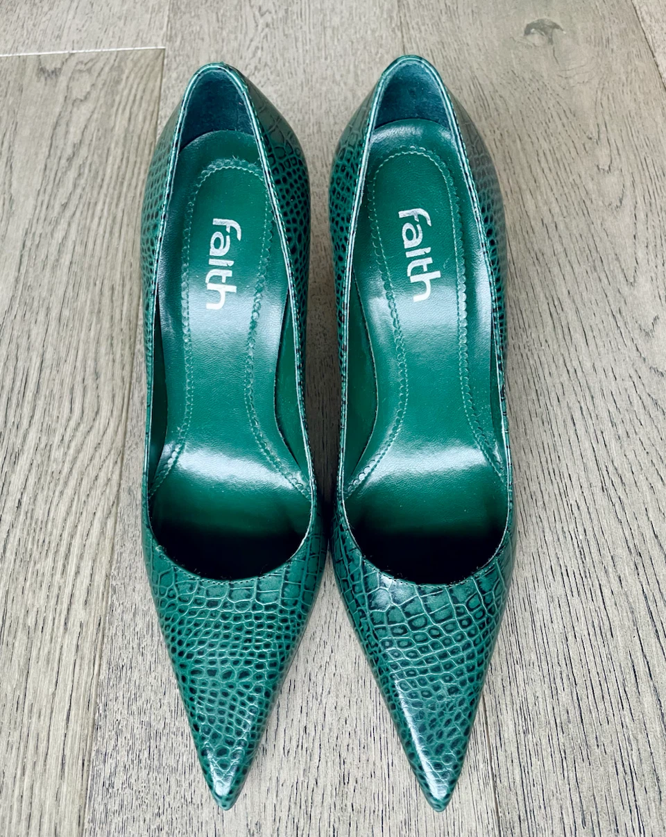Faith Green Croc Print Stiletto Heels - photo 3