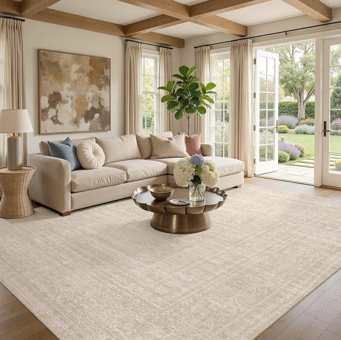 Beige White Area Rug - 10' x 14' - photo 3