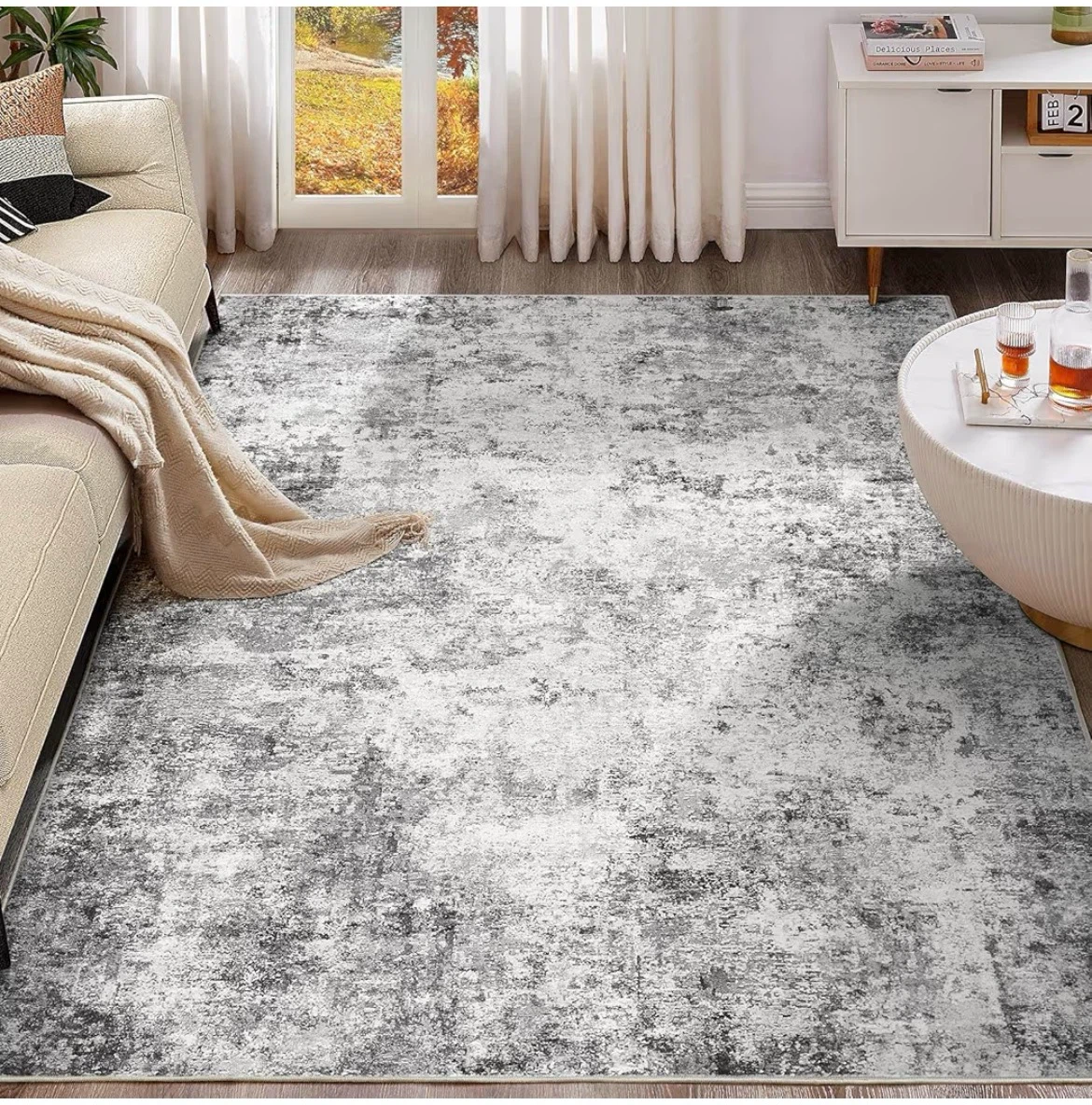 Elegant Rugs Grey Low Pile Area Rug 10' x 14'