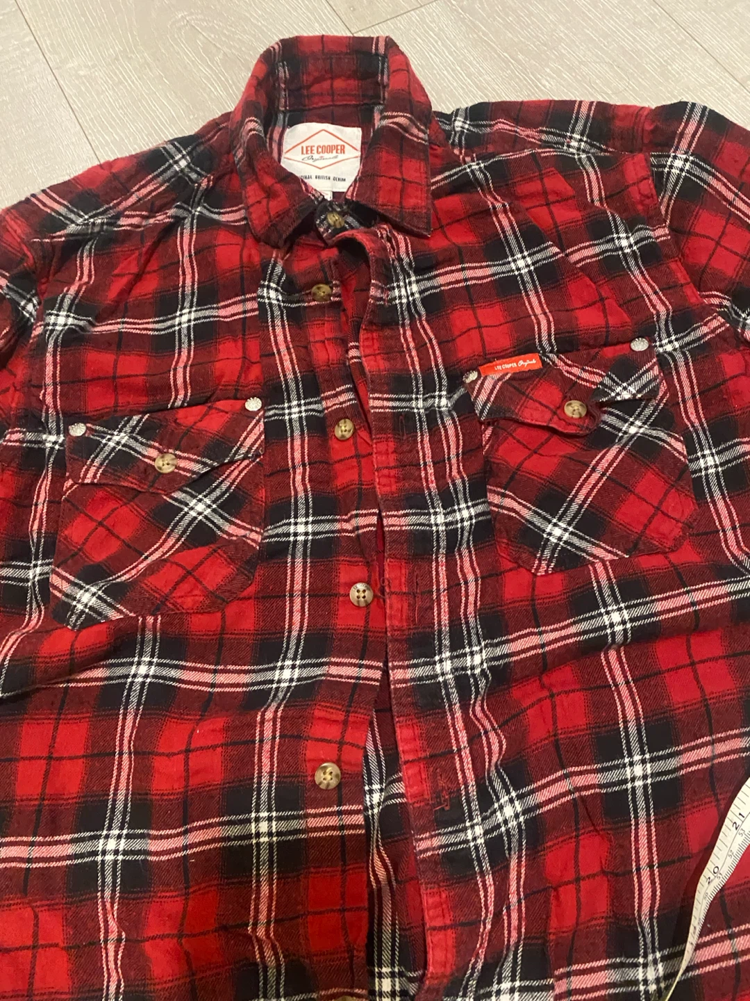 Lee Cooper Red Plaid Flannel Shirt - Size Medium
