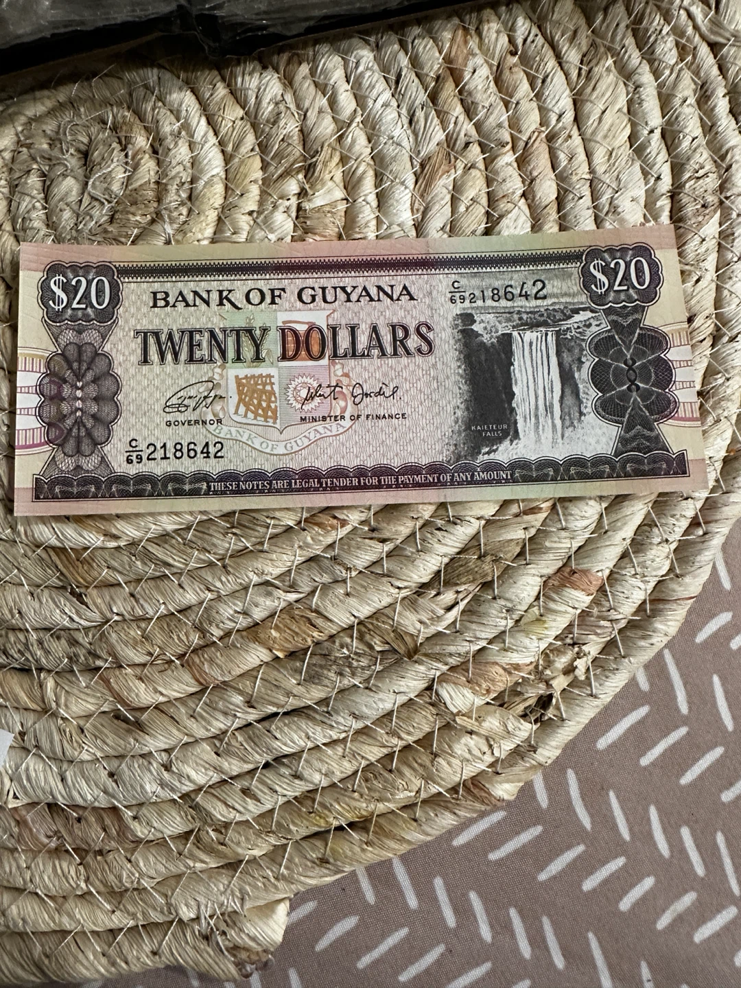 Bank of Guyana $20 Twenty Dollars Bill