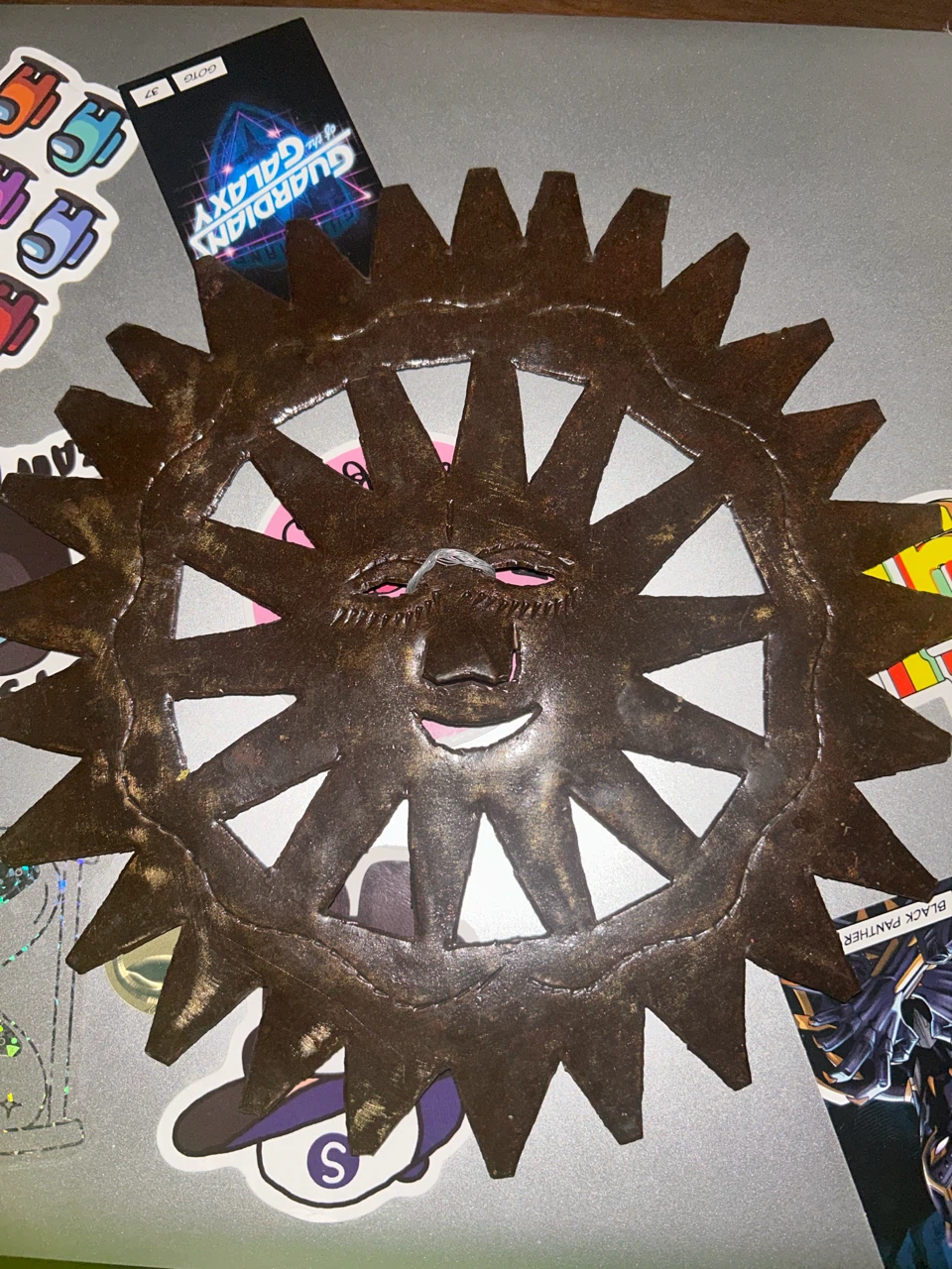 Metal Sun Face Wall Art