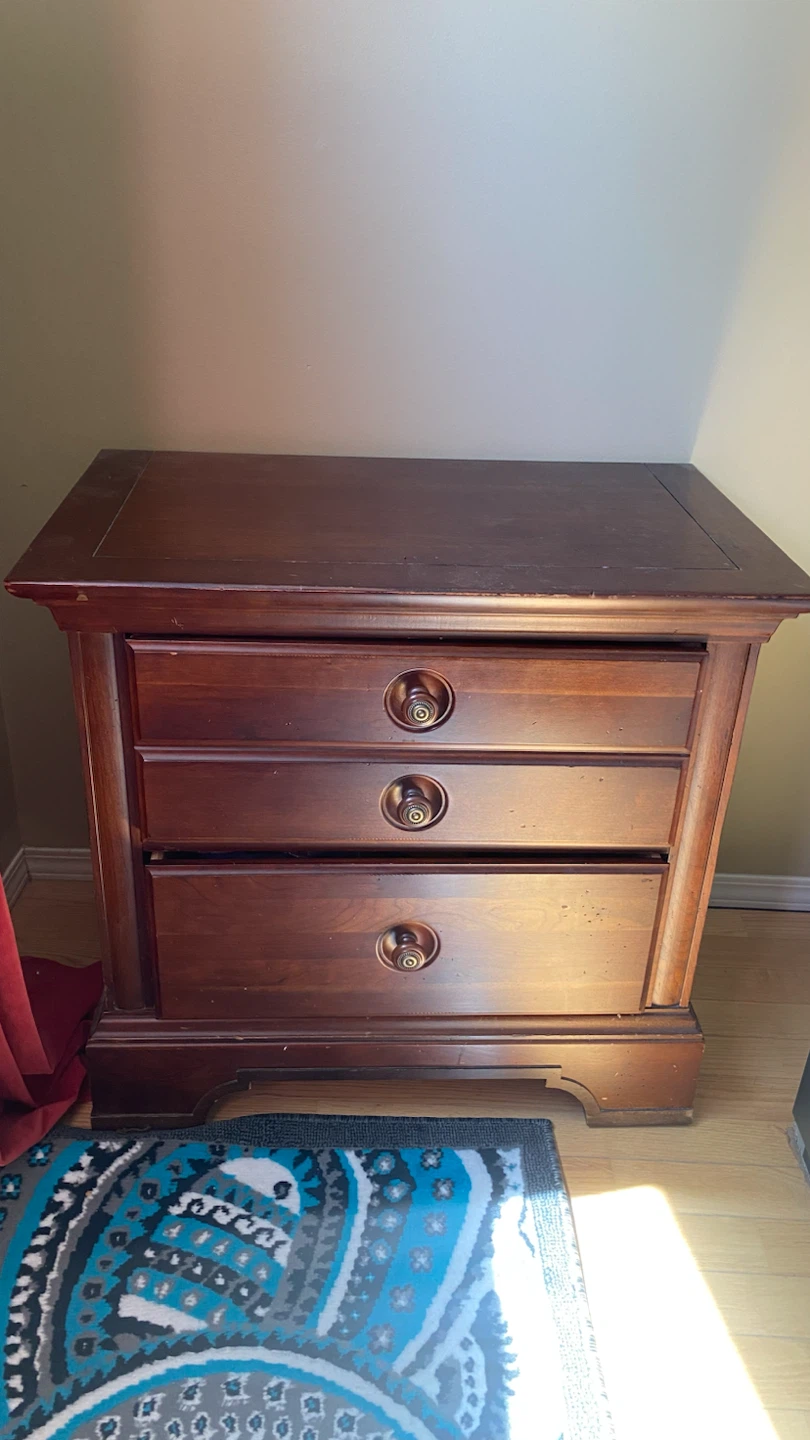 Set of 2 Wooden 3-Drawer Nightstand