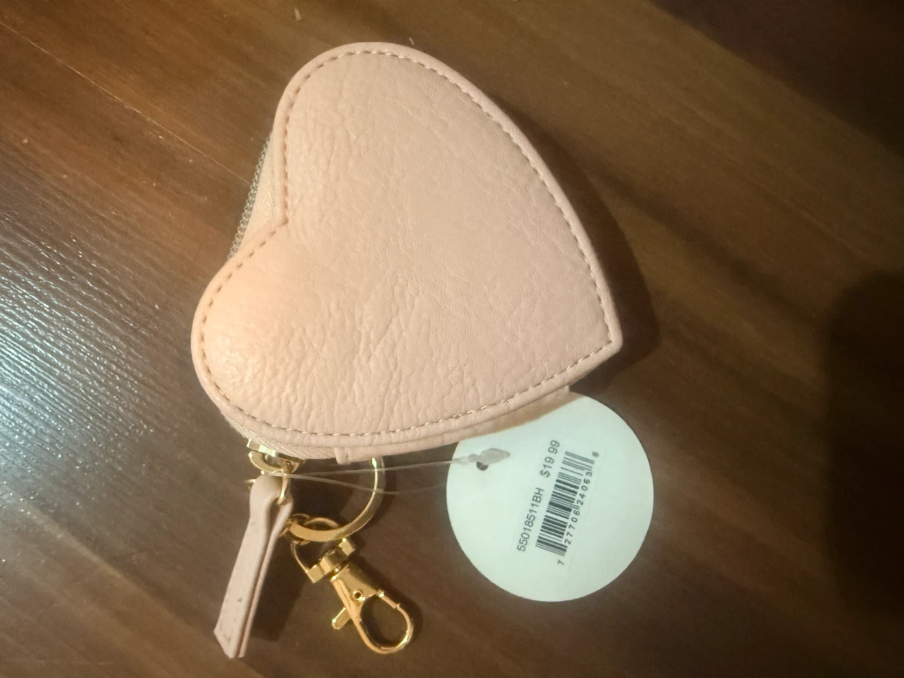 Brand new with tags Pink Heart Coin Purse with Keychain