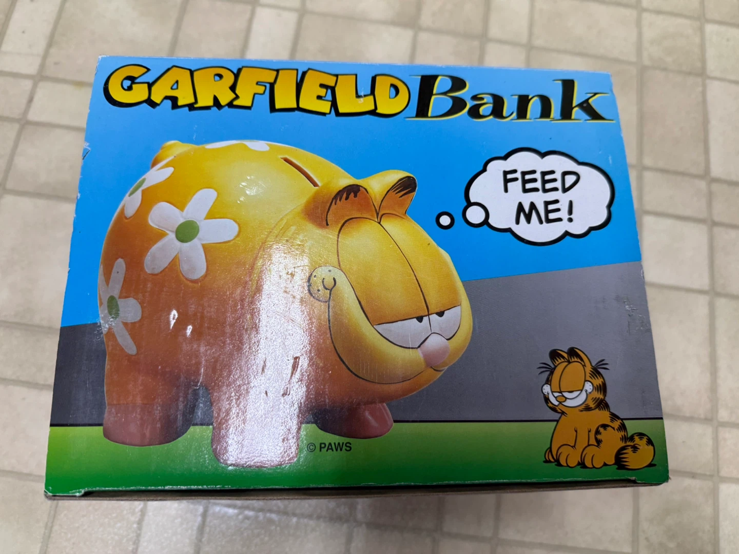 Vintage 1997 ceramic large Garfield bank