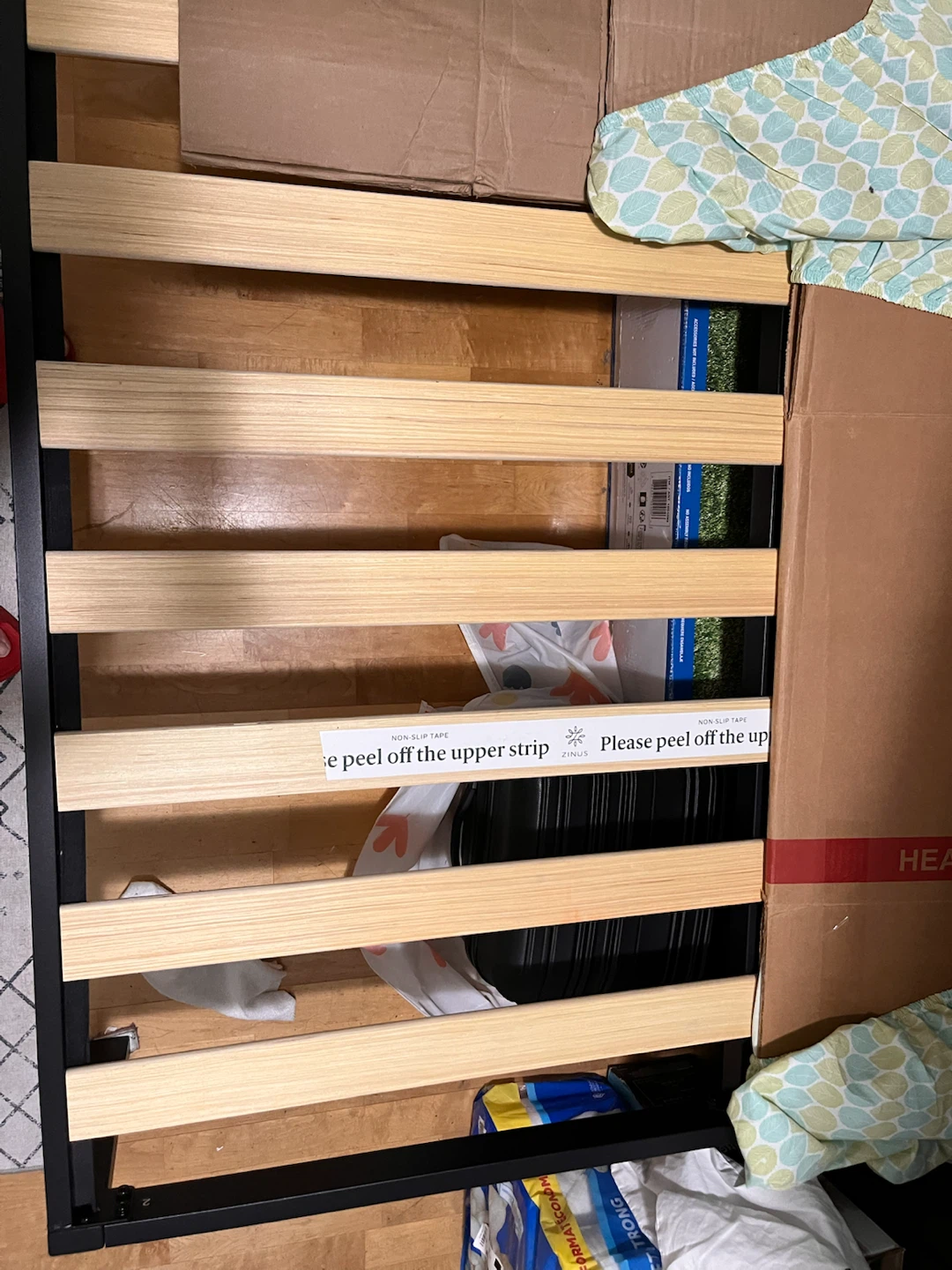 Black Metal Bed Frame with Free Bamboo Mattress