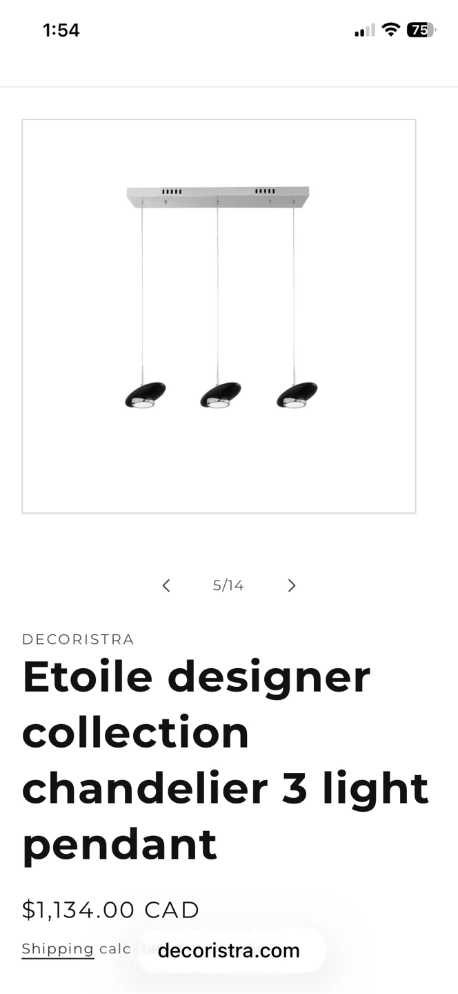 DECORISTRA Etoile 3-light Chandelier Pendant