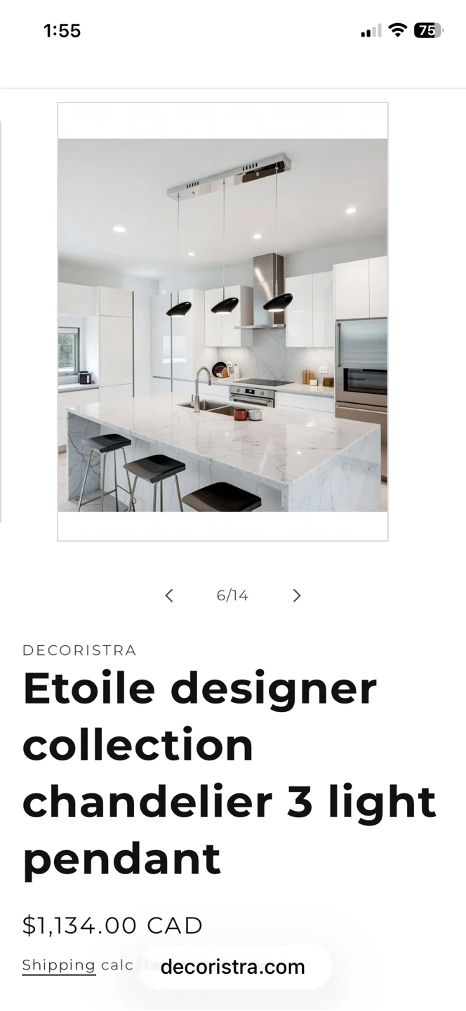 DECORISTRA Etoile 3-light Chandelier Pendant - photo 2