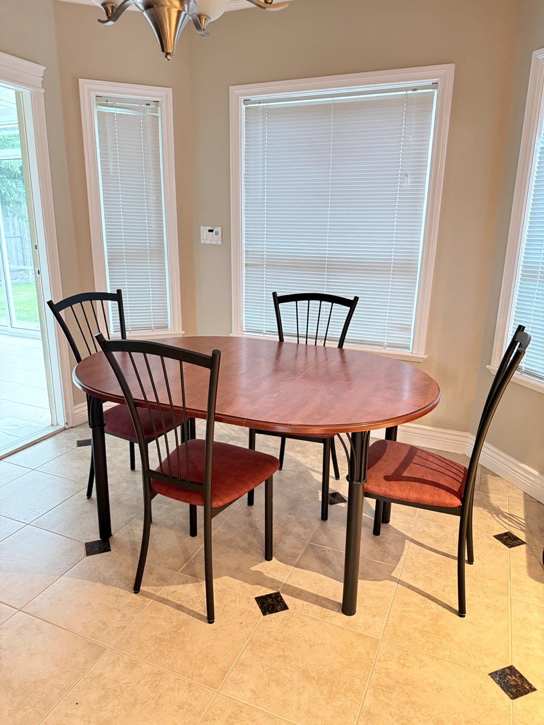 Oval Dining Table with 4 Chairs