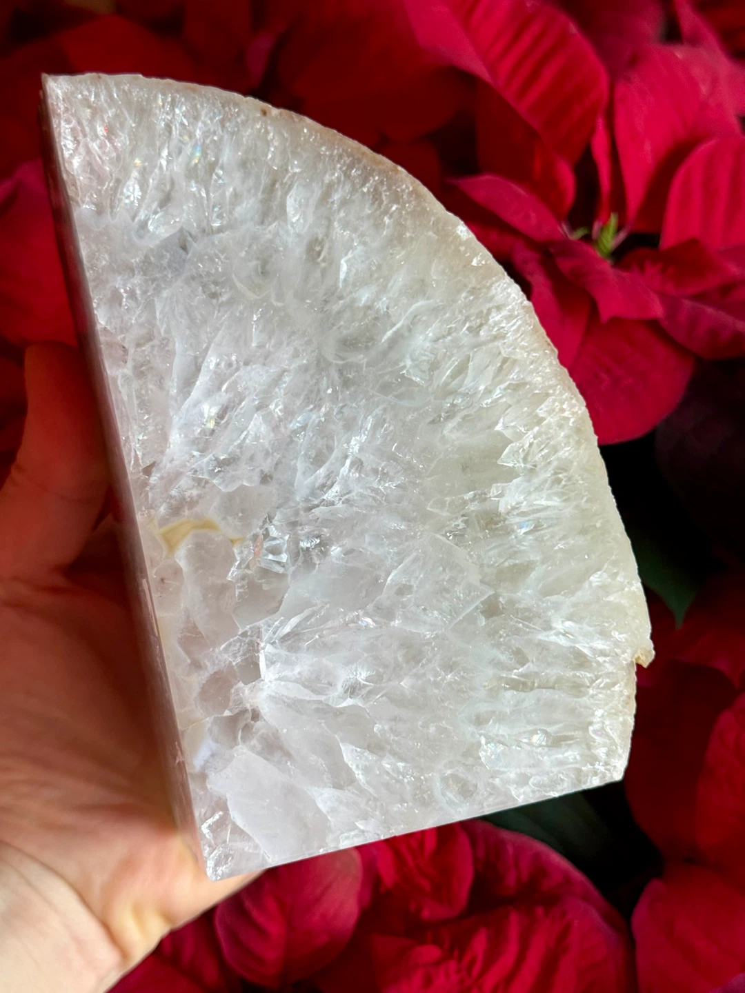 Natural Large Heavy Polished Brazilian Quartz Bookend