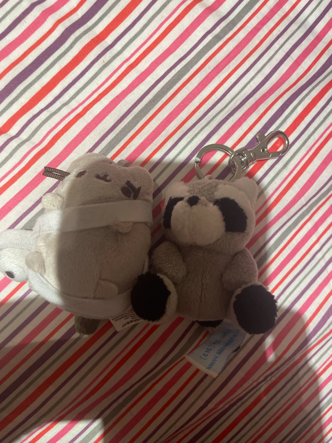 Pusheen and Raccoon Plush Keychains