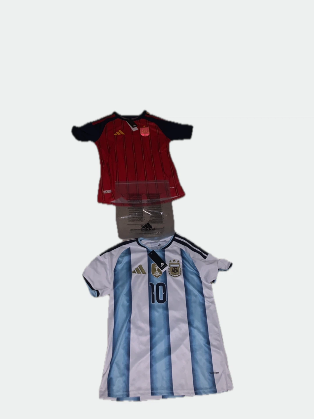 Messi-Argentina wc jersey and Spain wc jersey