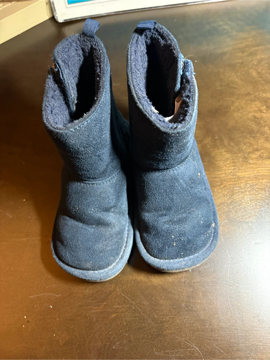 Children's Blue Suede Boots Size 6